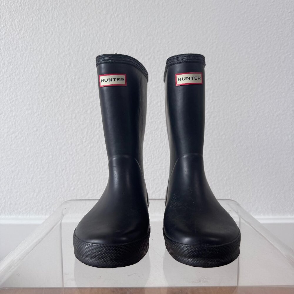 Hunter Kids First Original Rain Boots Black Size 13 Youth | Waterproof Outdoor